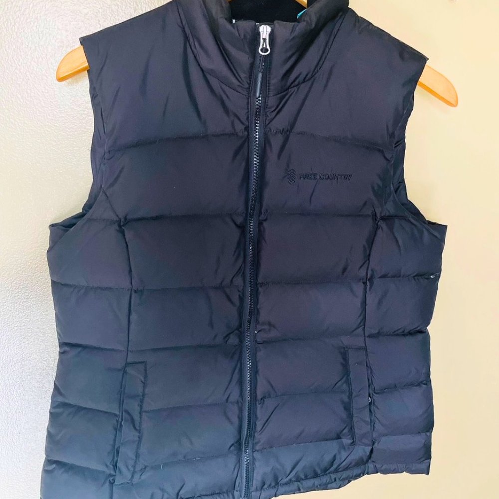 Free Country Women's Puffer Vest Size M Black Full Zip